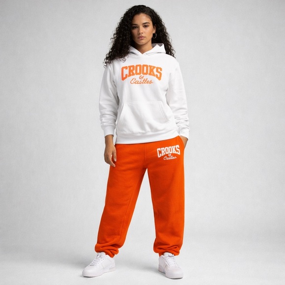 Crooks & Castles Pants - Crooks & Castles Bold Orange and White Set
